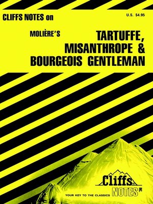 cover image of CliffsNotes on Moliere's Tartuffe, The Misanthrope &The Bourgeois Gentleman